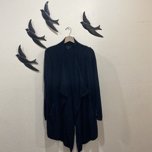 Barefoot Dreams CozyChic Lite Island Wrap Open Cardigan ~ Black - Size - S/M - Picture 9 of 11